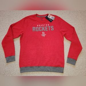 Houston Rockets Fanatics Sweatshirt Heathered Red/Grey Cuffs & Waistband Size: L